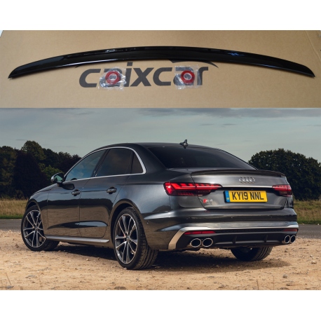 Aleron Audi A4 S4 B9 sedan 2016 - 2022 negro brillo spoiler